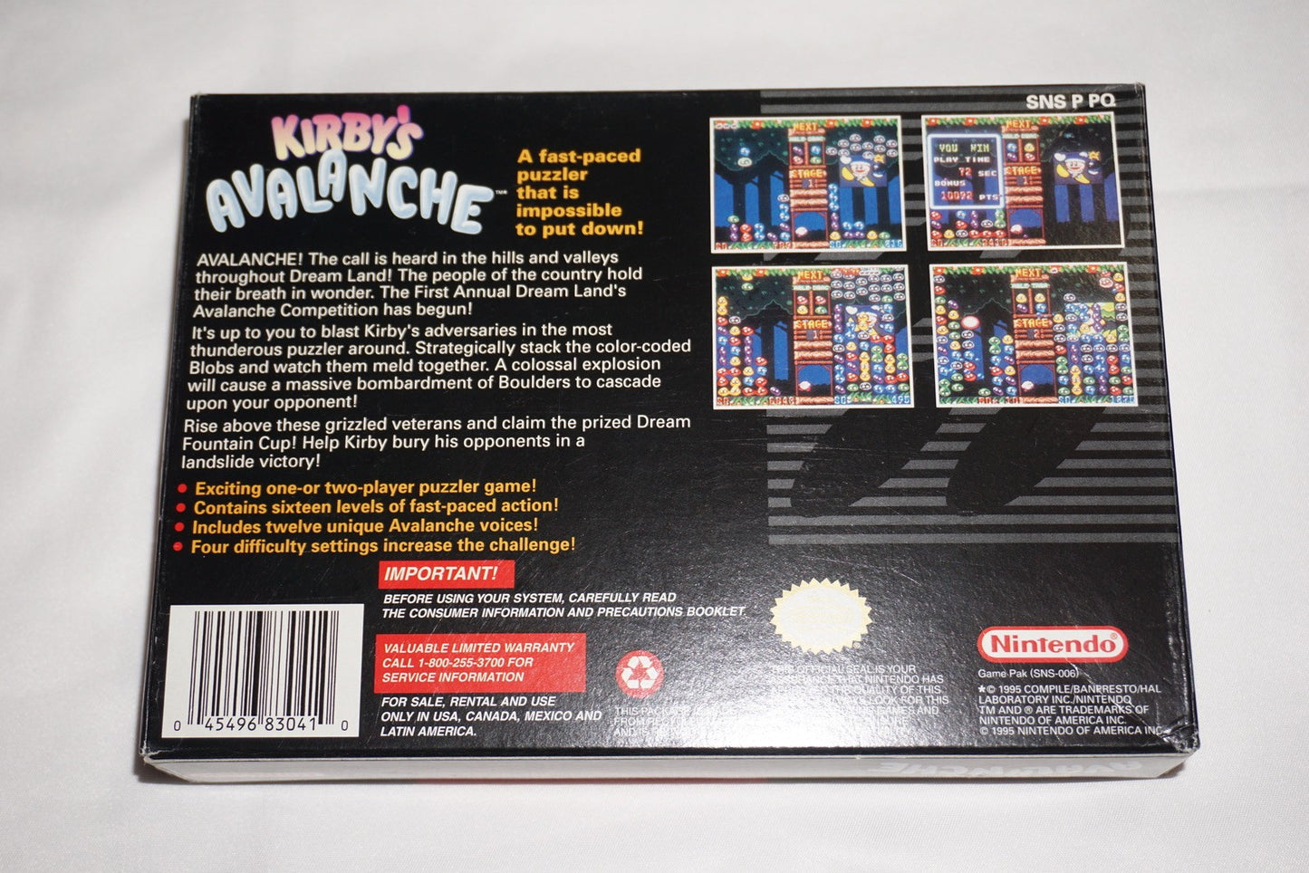 Kirby's Avalanche (Super Nintendo SNES) Complete in Box CIB