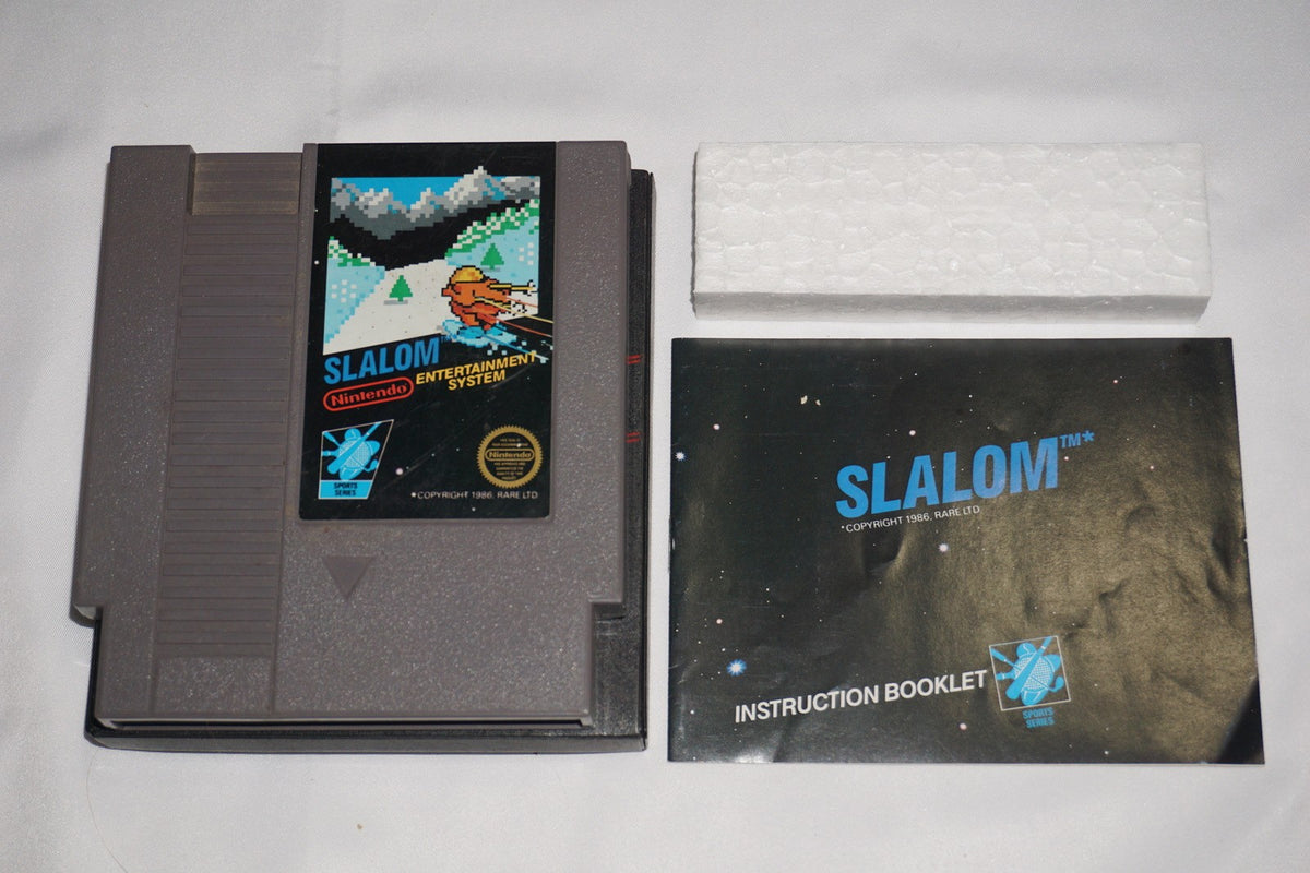 Slalom Hangtab 5 Screw (Nintendo NES) Complete in Box CIB
