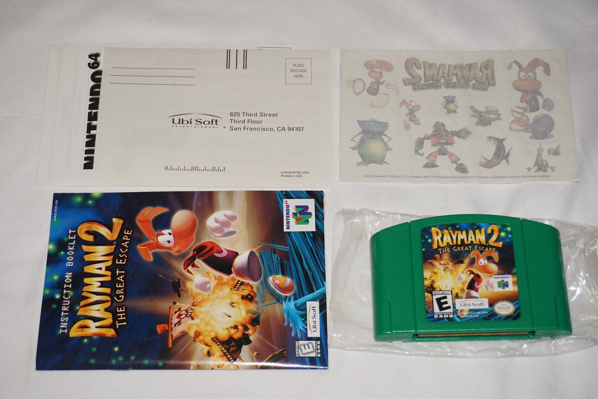 Rayman 2 (Nintendo 64 N64) Complete in Box w/ Reg & Tattoo Variant CIB