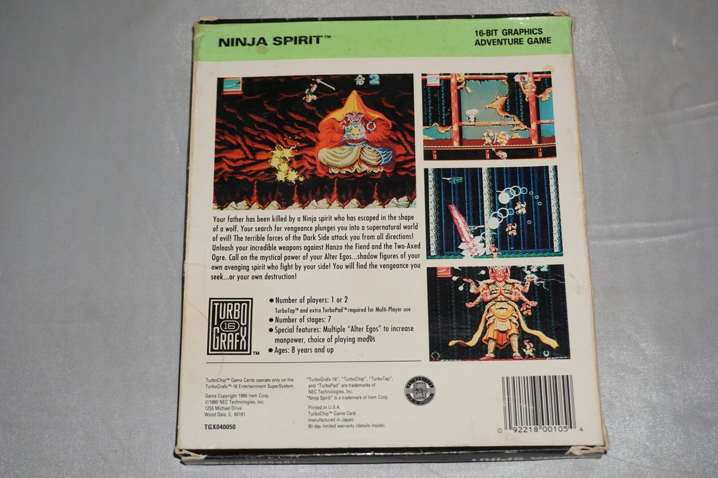 Ninja Spirit (Turbo Grafx 16 tg16) Complete in Box CIB Turbografx