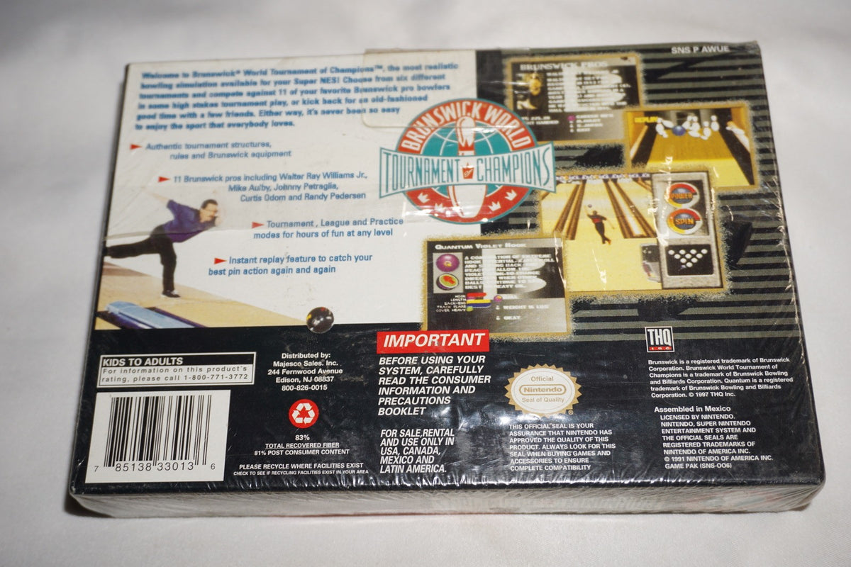 Brunswick World Tournament of Champions (Super Nintendo SNES) NEW Sealed