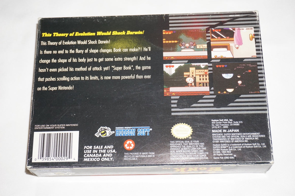 Super Bonk (Super Nintendo SNES) Complete in Box CIB