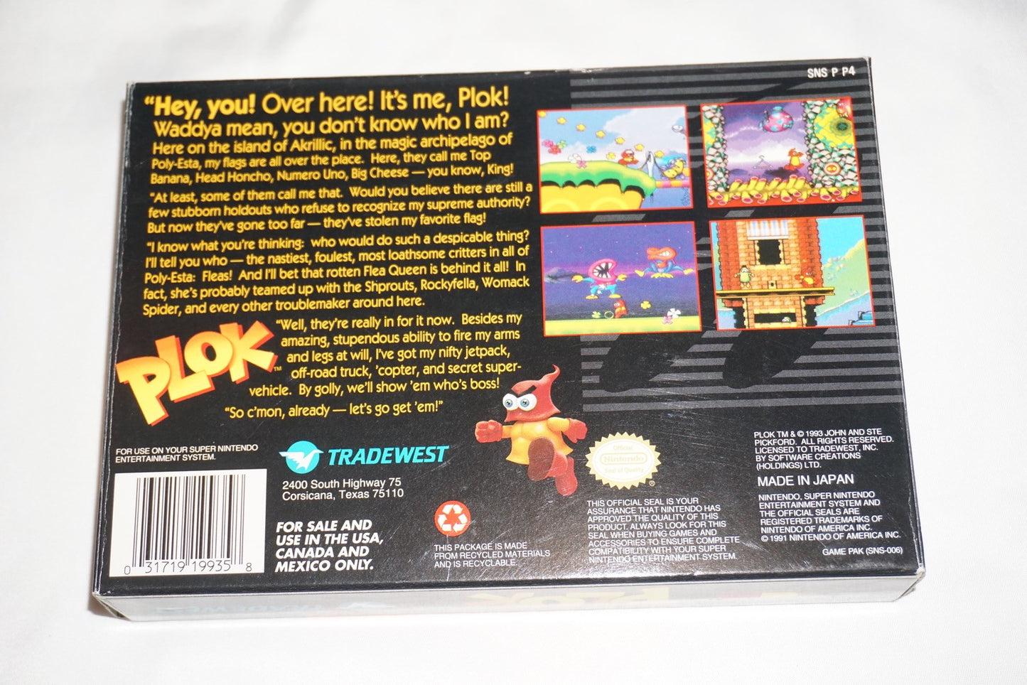 Plok (Super Nintendo SNES) Complete in Box CIB