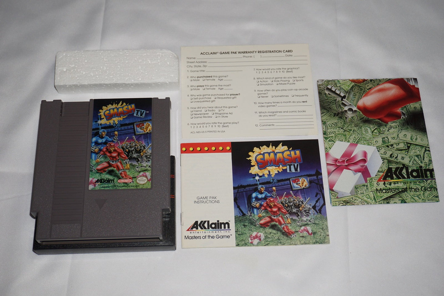 Smash Tv T.V (Nintendo NES) Complete in Box w/ Reg Poster CIB