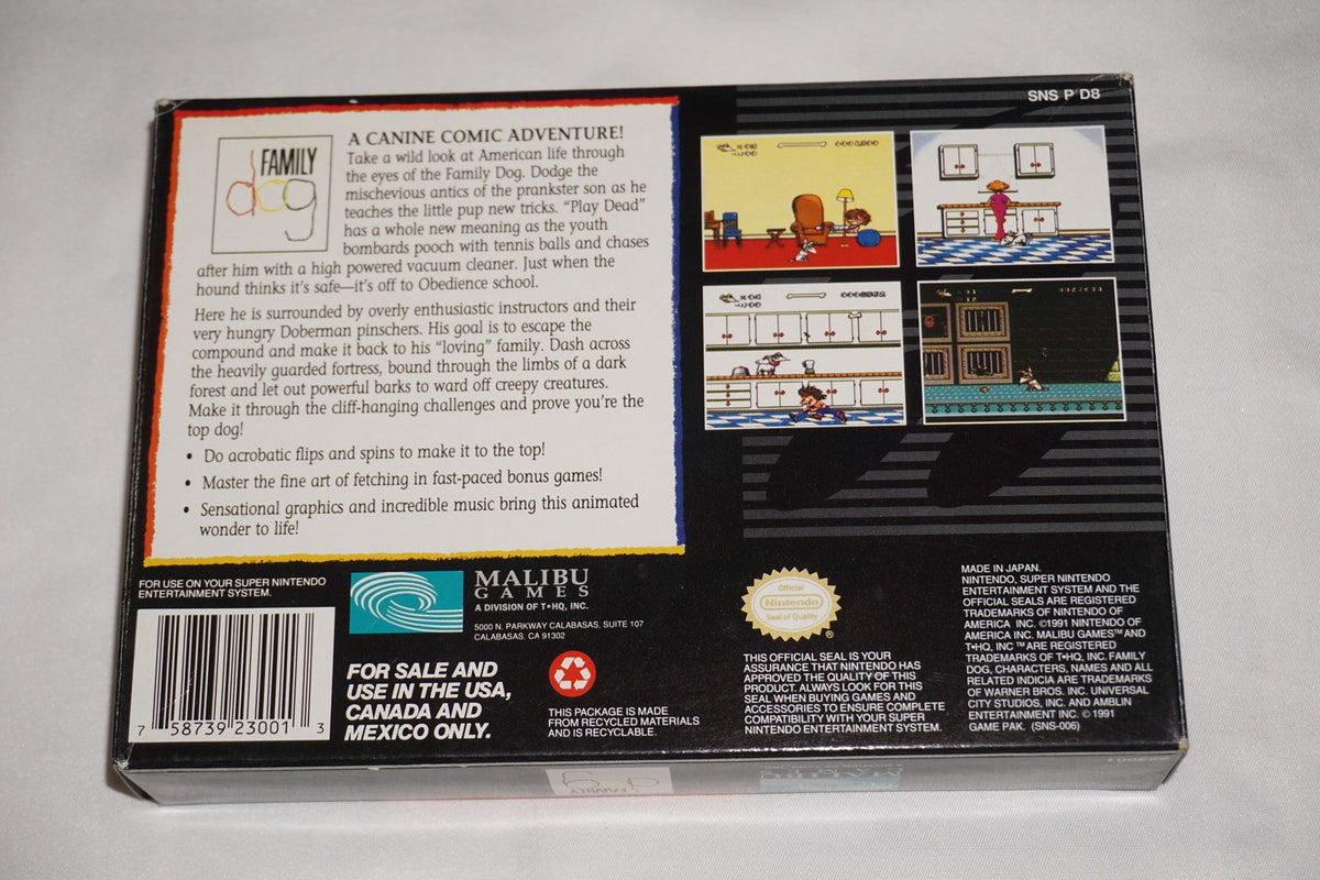 Family Dog (Super Nintendo SNES) Complete in Box CIB