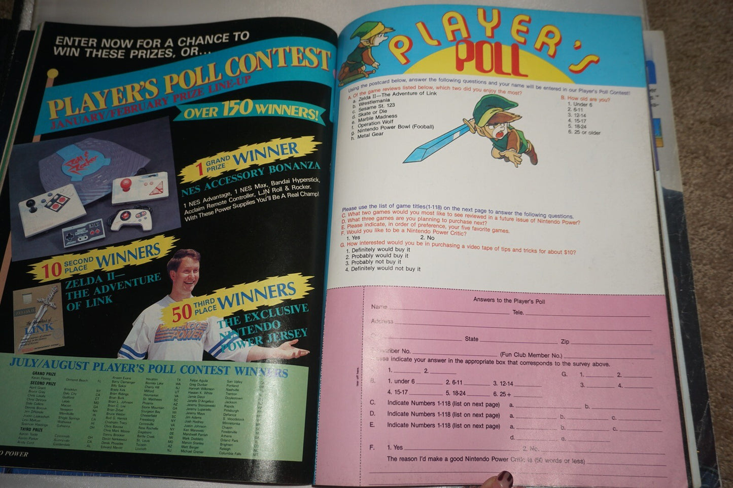 January/February 1989 Zelda II Nintendo Power Magazine #6