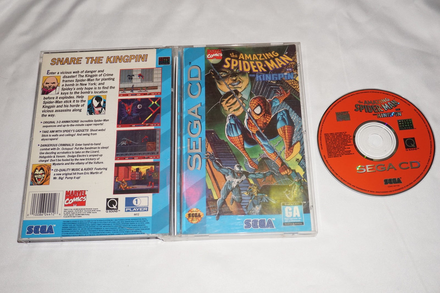 Amazing Spider-Man vs The Kingpin (Sega CD) Completew/ Reg CIB