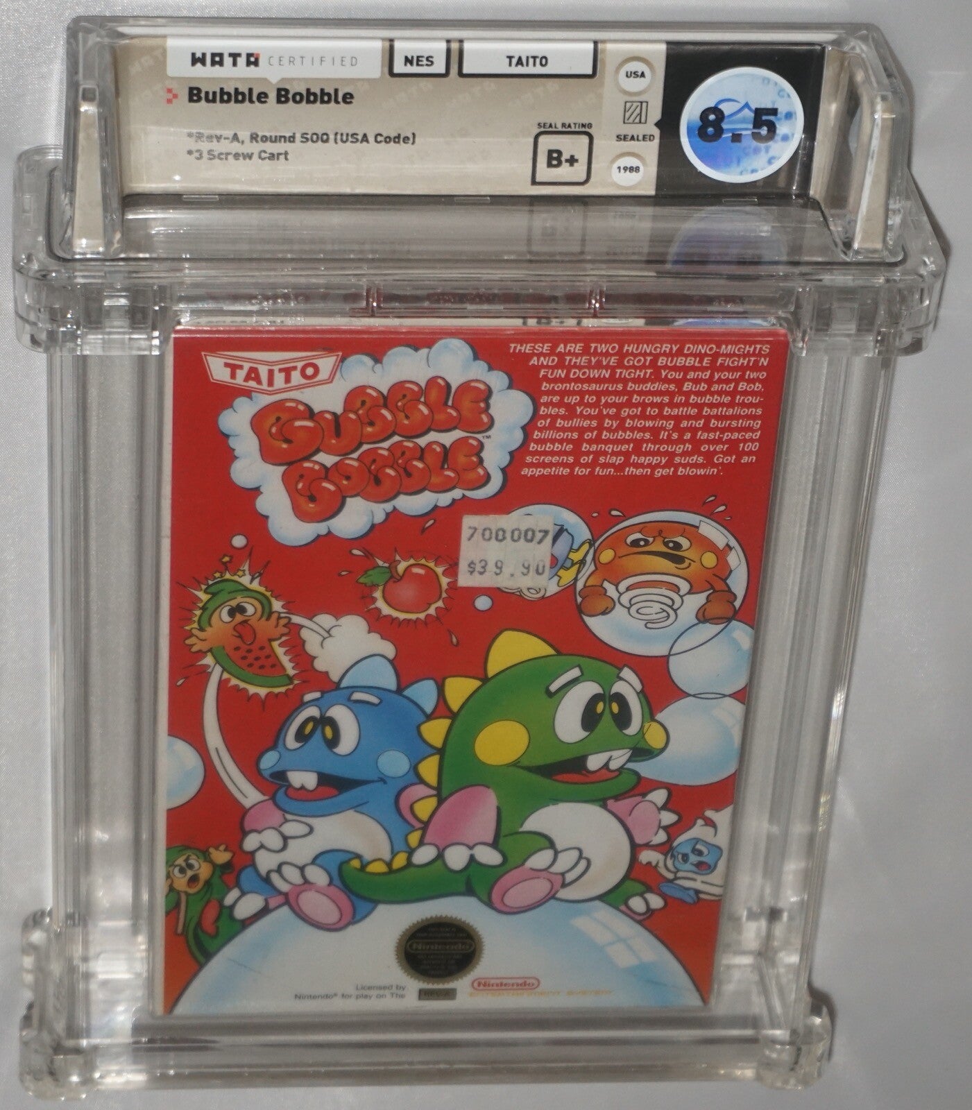 Bubble Bobble Round (Nintendo NES) NEW Sealed WATA 8.5 B+