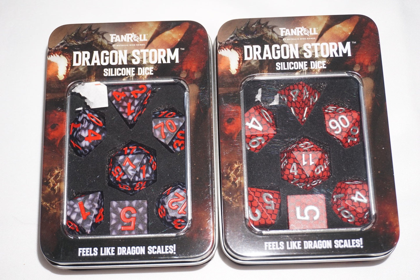 Fanroll Dragon Storm Silicone Red + Black Dice Set D&D NEW Sealed Both