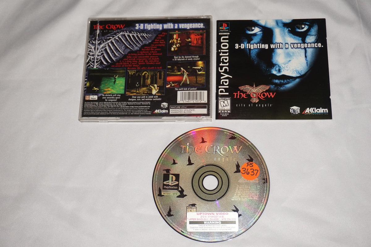 Crow City Of Angels (Sony Playstation 1 ps1) Complete w/ Reg Card
