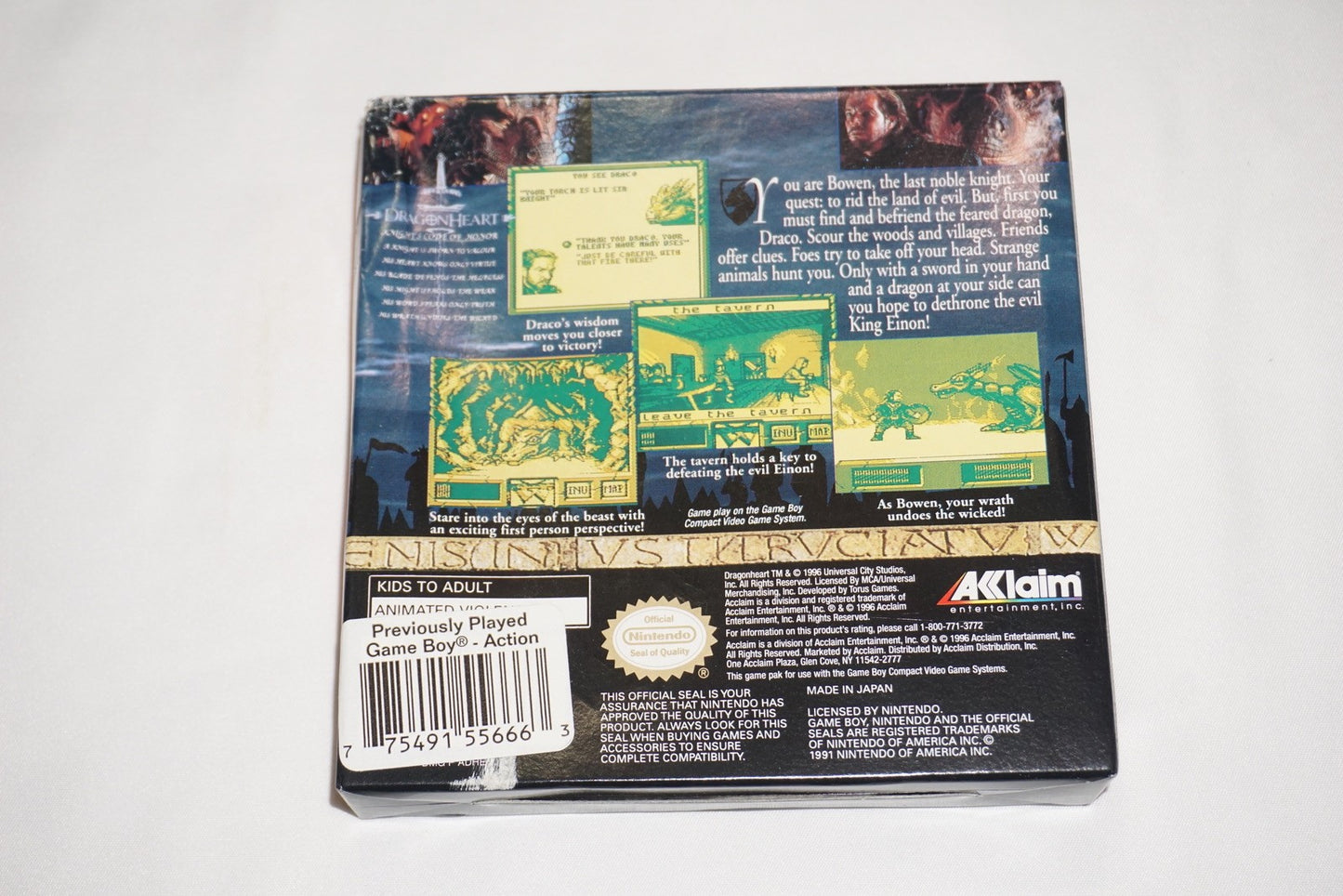 Dragon Heart (Nintendo Game Boy Gameboy) Complete in Box CIB