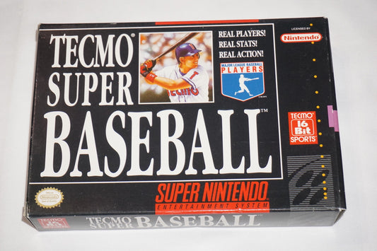 Tecmo Super Baseball (Super Nintendo SNES) Complete in Box CIB