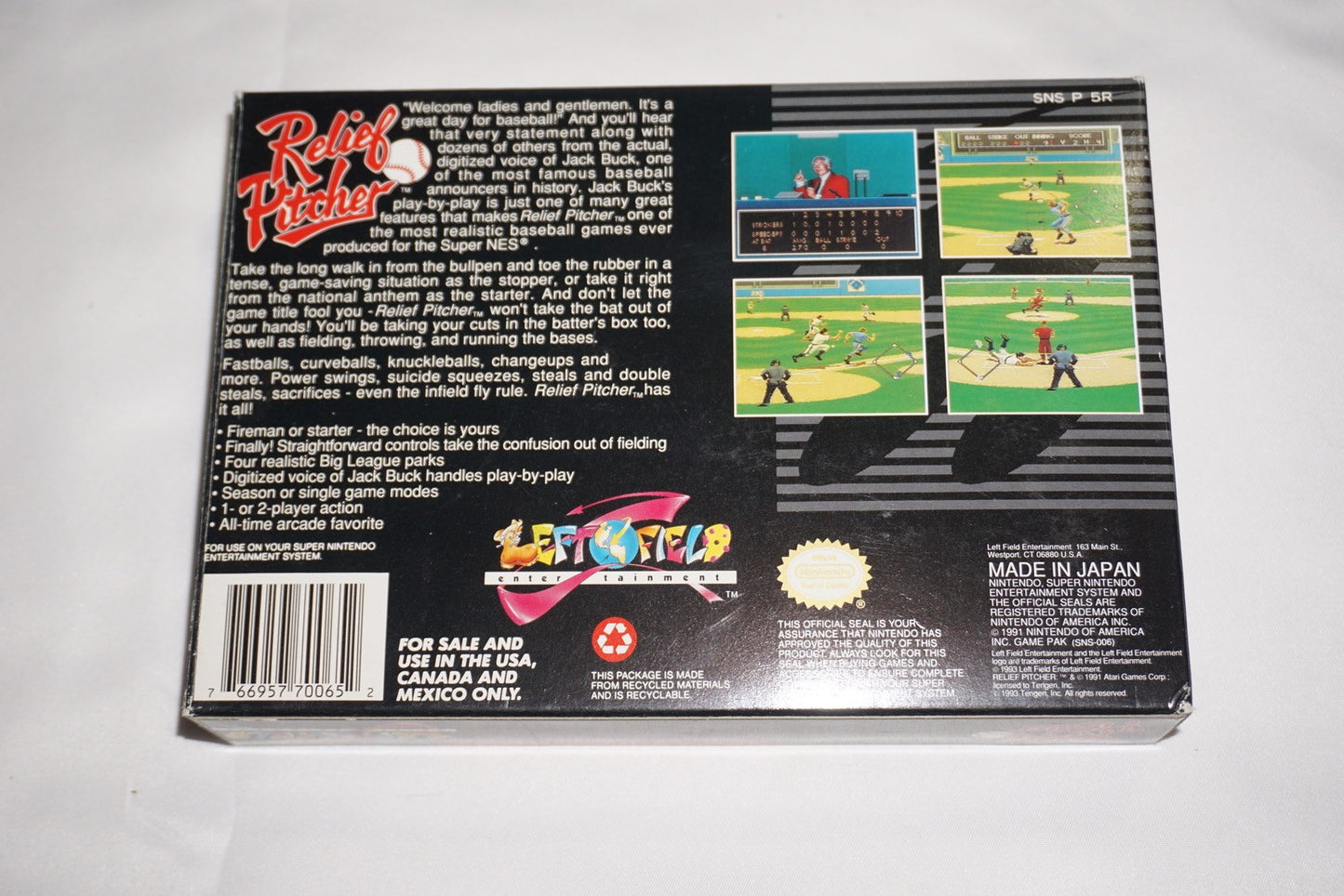 Relief Pitcher (Super Nintendo SNES) Complete in Box CIB