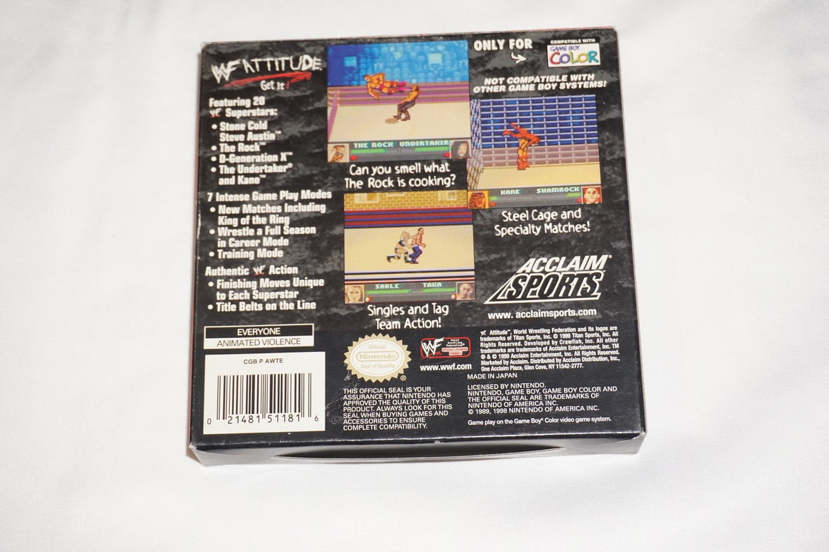 WWF Attitude WWE (Nintendo Game Boy Color GameBoy) Complete CIB