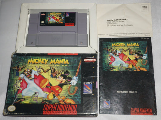 Mickey Mania (Super Nintendo SNES) Complete in Box w/ Reg CIB #4