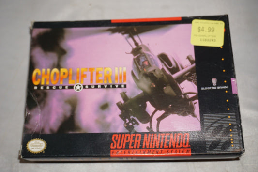 Choplifter III 3 (Super Nintendo SNES) Complete in Box CIB