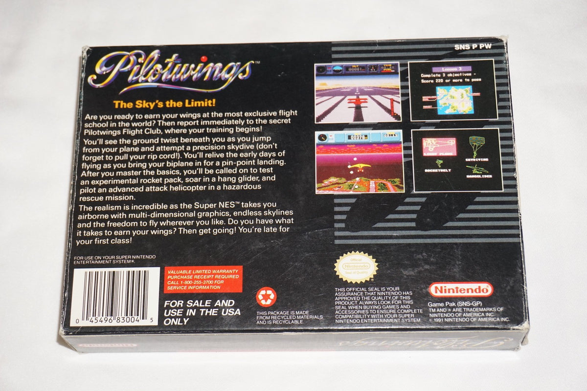 Pilotwings Pilot Wings (Super Nintendo SNES) Complete in Box CIB