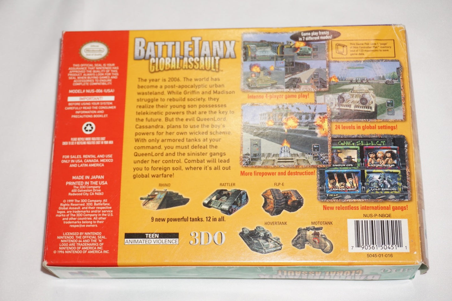 Battletanx Global Assault (Nintendo 64 N64) Complete in Box CIB
