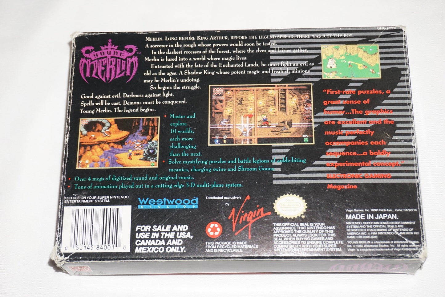 Young Merlin (Super Nintendo SNES) Complete in Box CIB
