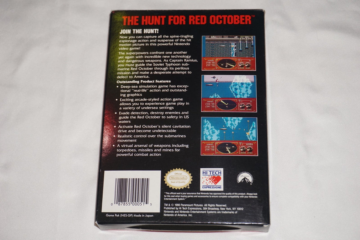 Hunt for Red October (Nintendo NES) Complete in Box CIB