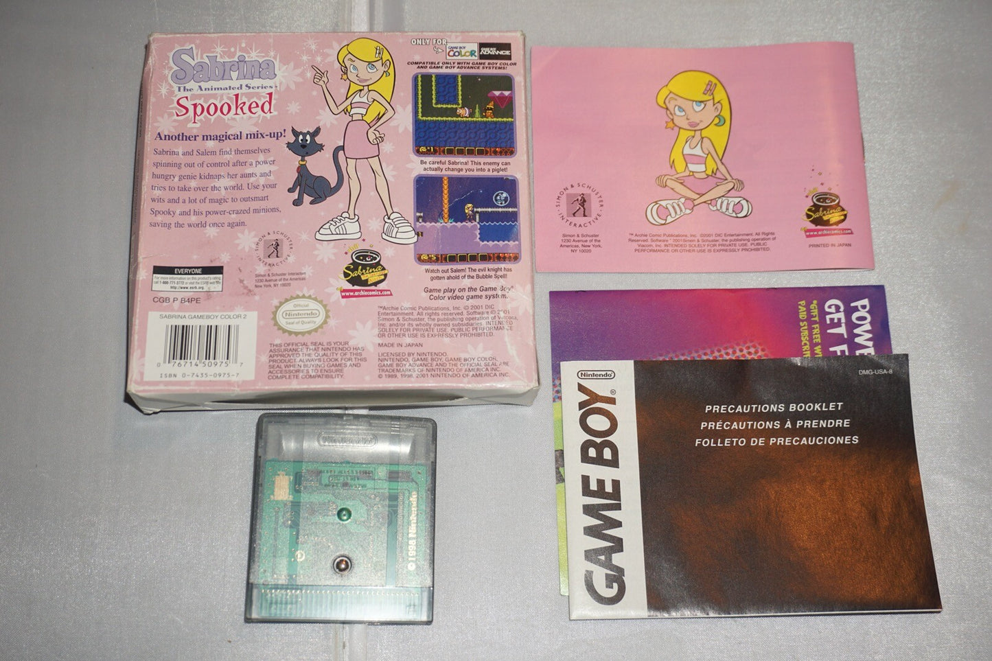 Sabrina The Animated Series Spooked (Gameboy Game Boy Color) Complete in Box CIB